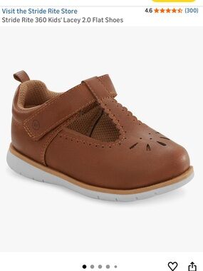 Stride Rite Brown Leather Mary Jane with Hook-and-Loop Strap